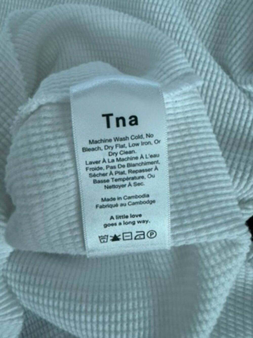 TNA Waffle Knit Cowl Neck Long Sleeve Top | White | Size M - Picture 4 of 10
